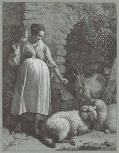 Mulher girando o fio por um arco de Francesco Londonio
