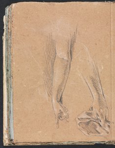 Verona Sketchbook: Braços e mãos com cortinas, páginas 78, 1760. de Francesco Lorenzi