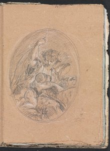 Caderno de Verona: Figura com criança na rotatória, páginas 67, 1760. de Francesco Lorenzi