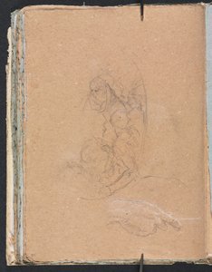 Verona Sketchbook: Figuras em um roundel com estudo de uma mão (página 70) de Francesco Lorenzi