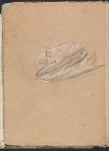 Caderno de desenho de Verona: Cabeça e ombro com cortinas, página 14, 1760. de Francesco Lorenzi