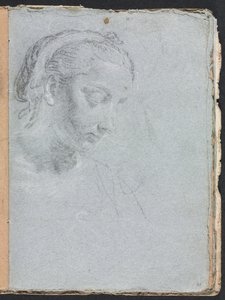 Verona Sketchbook: Cabeça e ombros de uma mulher, página 61, 1760. de Francesco Lorenzi