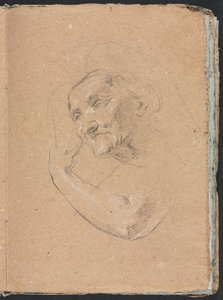Verona Sketchbook: Cabeça de uma mulher com braço esquerdo, página 13, 1760. de Francesco Lorenzi