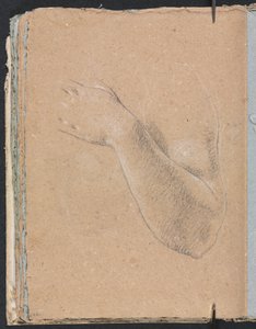 Caderno de desenho de Verona: braço esquerdo e mão, páginas 46, 1760. de Francesco Lorenzi