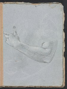 Caderno de desenho de Verona: braço esquerdo e mão, páginas 47, 1760. de Francesco Lorenzi