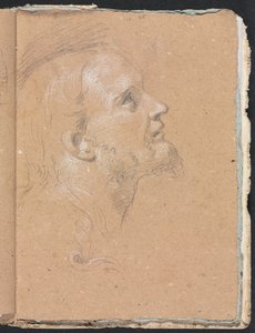 Verona Sketchbook: Cabeça masculina na página de perfil 91, 1760. de Francesco Lorenzi