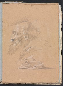 Verona Sketchbook: Monge de perfil com cortinas (página 87)