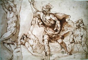 Estudos para o Martírio de São Sebastião e o Apedrejamento de Santo Estêvão (u.c. no papel)