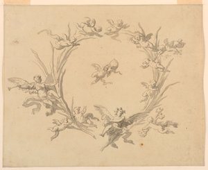 Desenho, Estudo para a decoração de um afresco, Palácio do Quirinal, Roma, 1815-16