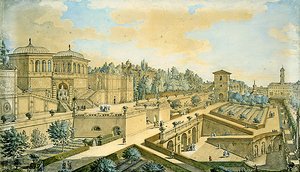 Vista de Roma (aguarela sobre papel)