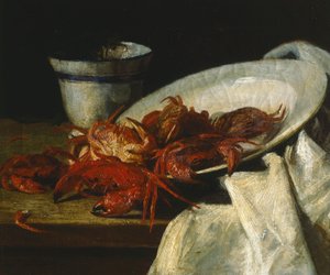 Natureza morta com crustáceos (óleo sobre tela) de Francesco Paolo Palizzi