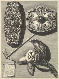 Peças em grande restaurado de Trofei de Ottaviano Augusto Detalhes restaurados da Tro ..., ca. 1753 de Francesco Piranesi