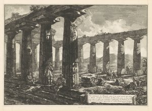 Templo de Juno em Paestum Vue intérieure du Temple, que l