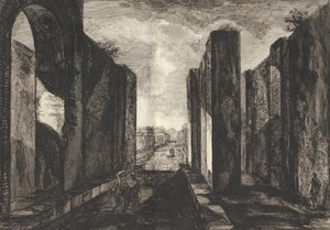 Vista do interior da cidade de Pompéia, de Antiquités de Pompeïa, tome premier, Ant..., 1804. de Francesco Piranesi