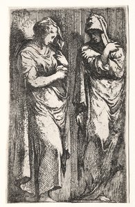 Duas mulheres romanas. de Francesco Primaticcio