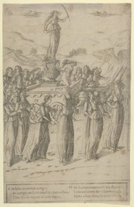 O Triunfo da Castidade, c. 1480-90. de Francesco Rosselli