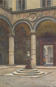 Pátio do Palazzo Vecchio, Florença, século XIX.