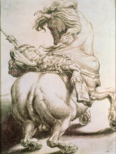 Cavaleiro perfurado por uma lança, século XVI
