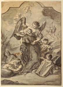 Desenho, Visão de um santo monge beneditino, 1776 de Francesco Saverio Mergolo