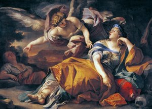 Hagar and the Angel, de Francesco Solimena (1657-1747), óleo sobre tela de Francesco Solimena