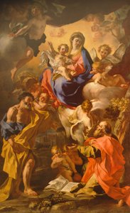 Madonna e Criança entre São Pedro e São Paulo por Francesco Solimena (1657-1747) de Francesco Solimena