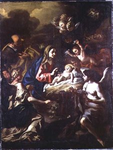 Natividade com Anjos Adoradores e Anunciação aos Pastores de Francesco Solimena