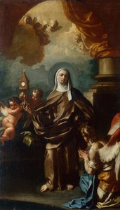 Santa Clara com um Anjo (óleo) de Francesco Solimena