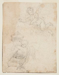 Estudo de Dois Putti de Francesco Solimena
