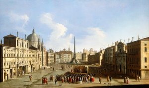 A Piazza Navona, Roma, com uma Commedia dell "Arte Performance,
