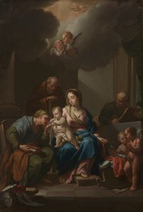 Esboço da apresentação para a Sagrada Família com os santos Ana, Joachim e João Batista ..., c. 172