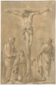 Cristo na cruz, com Maria, Catarina de Sena e João