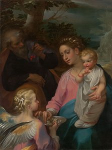 O descanso durante a fuga para o Egito, conhecido como a Madonna della Pappa de Francesco Vanni