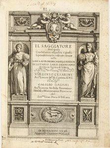 Frontispício de "The Assayer", de Galileo Galilei, 1623
