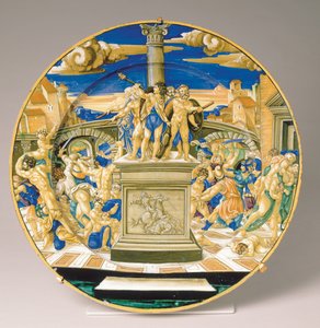 Placa com o Massacre dos Inocentes, c.1527-30 (maiolica)