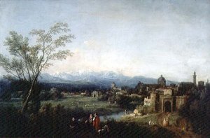 Fantastical Landscape, Vicenza (óleo sobre tela) de Francesco Zuccarelli