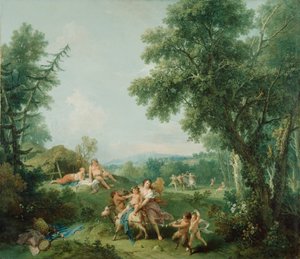 Paisagem com a educação de Baco, 1744