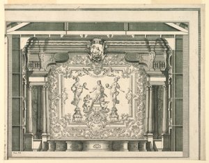 Seção transversal, Proscênio e Cortina, Teatro Filarmonico, Verona de Francesco Zucchi