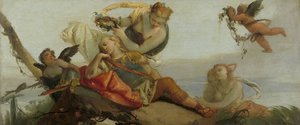 O Rinaldo Adormecido Coroado com Flores pela Armida (anteriormente intitulado Marte Adormecido)