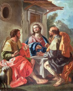 A Ceia em Emaús (óleo sobre tela) de Francesco de (attr. to) Mura
