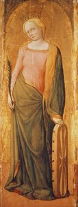 Santa Catarina de Alexandria, século XV (têmpera no painel) de Francesco de