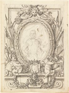 Desenho para um painel com o retrato de um nobre de Francesco de Mura