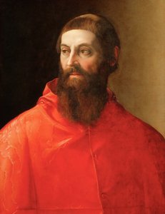 Rodolfo Pio de Carpi (Rodolphe de Carpi) (1500-1564) - Retrato do Cardeal Rodolfo Pio , de Rossi, Francesco, de (1510-1563). Óleo sobre tela, ca. 1545. Dimensão : 71,5x57 cm. Museu de História de Arte, Vienne