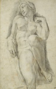 Aurora, depois de Michelangelo Buonarroti (giz preto sobre papel branco) de Francesco de Rossi Salviati Cecchino