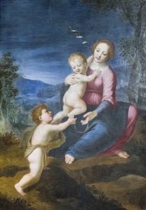 A Virgem com Jesus e João Baptista de Francesco di Cristofano Franciabigio