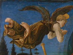 Painel de Anjos do Retábulo Pistoia Santa Trinità, 1455-1460 de Francesco di Stefano Pesellino