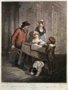"Hot Spice Gingerbread Smoking Hot", prato 12 de "The Cries of London", gravado por Giovanni Vendramini (1769-1839), pub. por Colnaghi & Co.