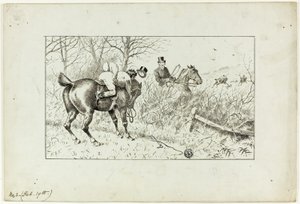 Cena de caça: Cavalo e cavaleiro atirado de Francis Arthur Fraser