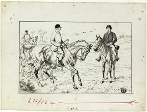 Três cavaleiros numa caçada de Francis Arthur Fraser