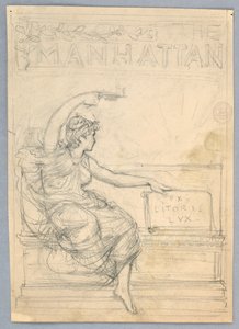 Design para a capa da Manhattan Illustrated Monthly Magazine de Francis Augustus Lathrop