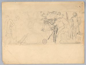 Esboço para um mural de parede de Francis Augustus Lathrop